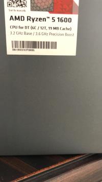 AMD RYZEN AMD 5 1600 Soket AM4 3.20GHz - 3.60GHz 19MB 65W 12nm FANLI - 1